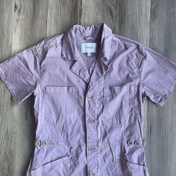Pistola Lavender Short Sleeve Jumpsuit - Picture 3 of 10